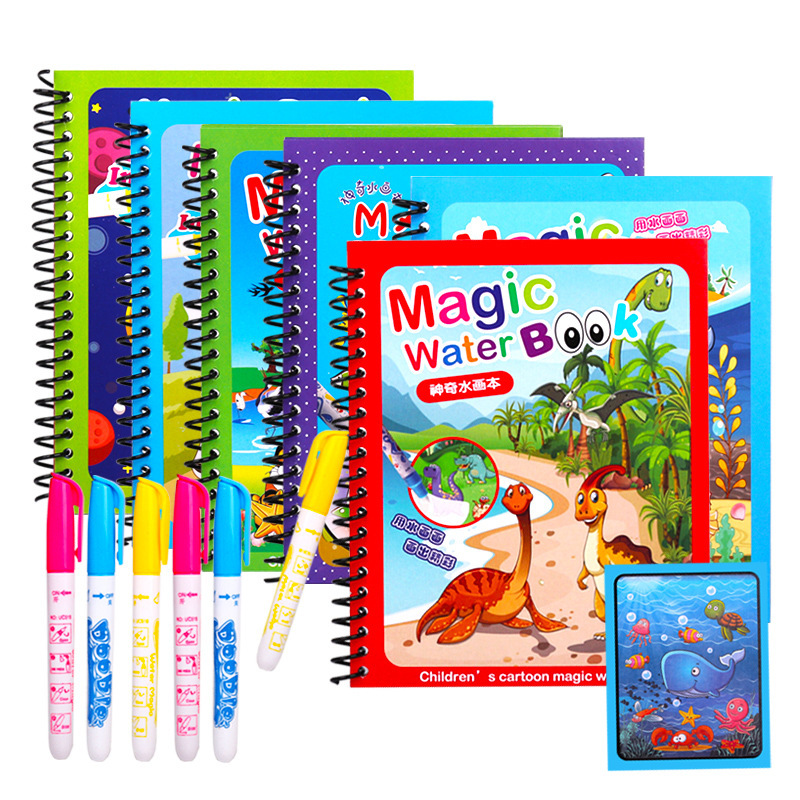 Reusable Water Magic Coloring Book - Hoạt Hình Nước Ma Thuật Vẽ