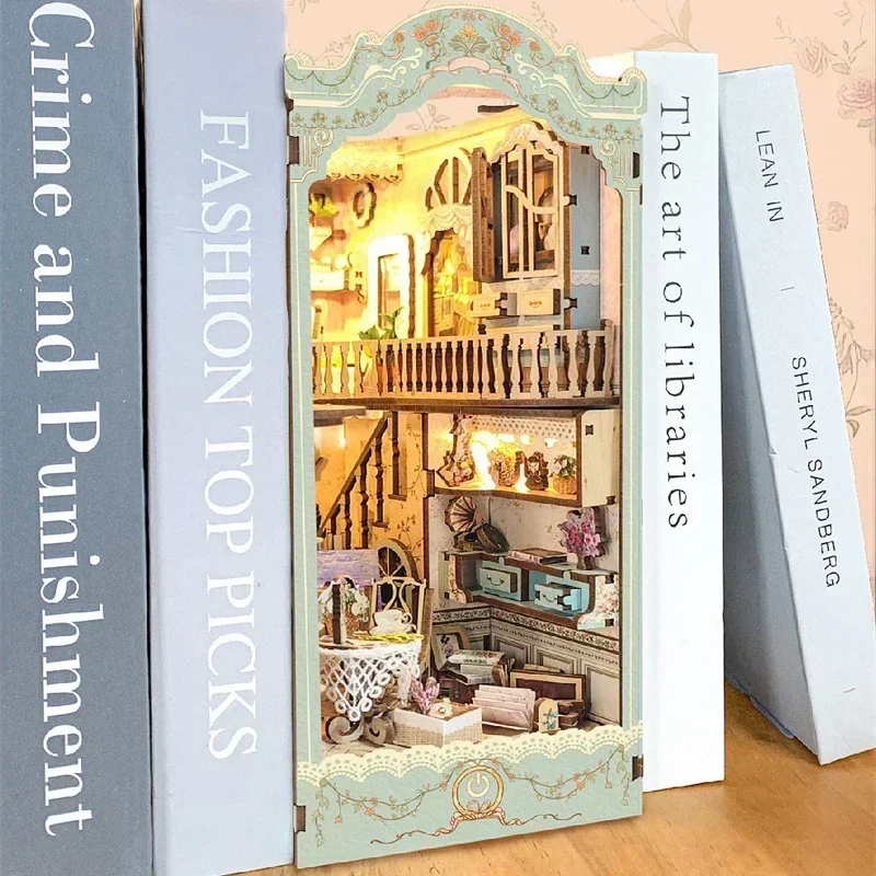 Fairy Tale Town Bookshelf Fore - đánh giá và giá Diy Wooden Book Nook Kit Shelf Insert