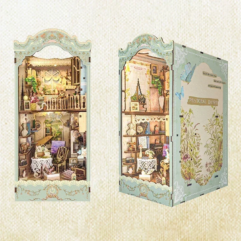 Fairy Tale Town Bookshelf Fore - đánh giá và giá Diy Wooden Book Nook Kit Shelf Insert