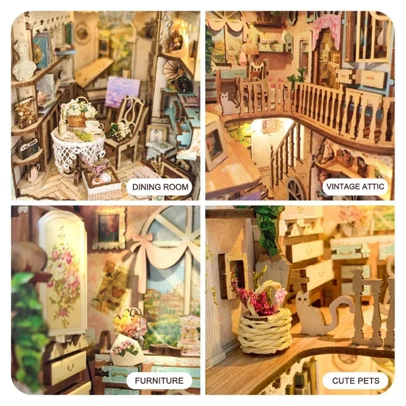 DIY Wooden Pastoral Diary Book - đánh giá và giá Diy Wooden Book Nook Kit Shelf Insert